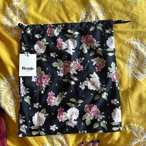 Rouje velvet bag - black floral